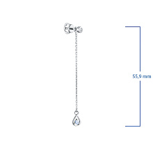 Пусеты из серебра c бриллиантами