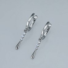 Серьги из серебра c бриллиантами