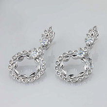 Серьги из белого золота c бриллиантами
