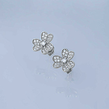 Пусеты из белого золота c бриллиантами