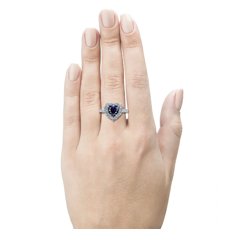 Кольцо из комбинированного золота с и сапфиром