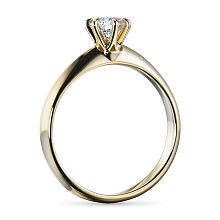 Помолвочное кольцо из желтого золота с бриллиантом выращенным