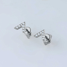 Пусеты из белого золота c бриллиантами