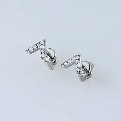 Пусеты из белого золота