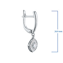 Серьги из серебра c бриллиантами
