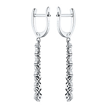 Серьги из комбинированного золота с бриллиантами