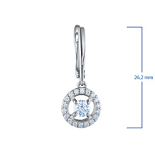 Серьги из серебра c бриллиантами