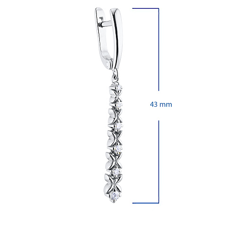 Серьги из комбинированного золота с бриллиантами