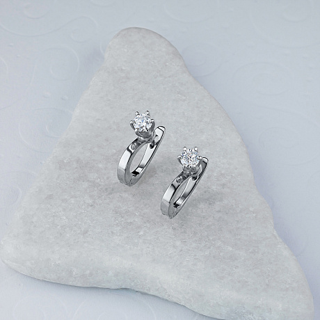 Серьги из белого золота с бриллиантами