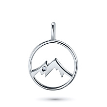 Подвеска из серебра с бриллиантом