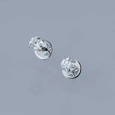 Пусеты из белого золота