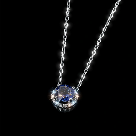 Подвеска из комбинированного золота с и сапфиром