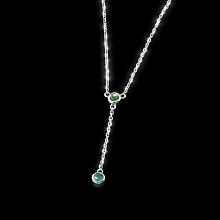 Колье из серебра с изумрудами и бриллиантами