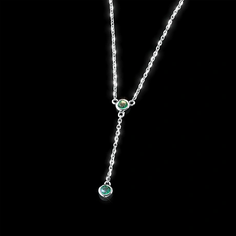 Колье из серебра с изумрудами