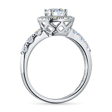 Кольцо из комбинированного золота c бриллиантами выращенными