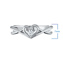 Классическое кольцо из белого золота с бриллиантом