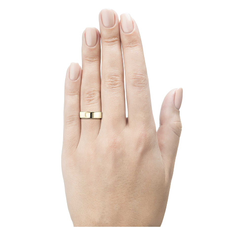 Гладкое кольцо из желтого золота