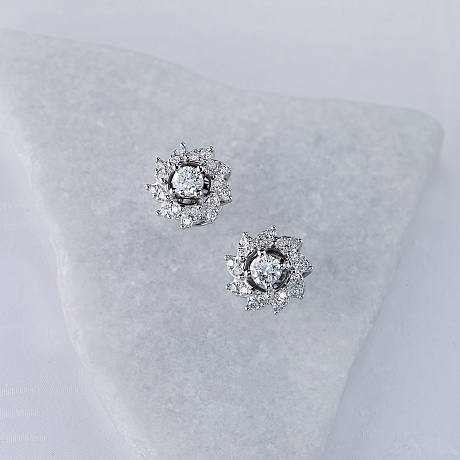 Пусеты из белого золота