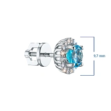 Пусеты из комбинированного золота с и топазами и бриллиантами