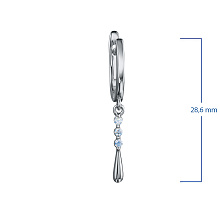Серьги из серебра c бриллиантами