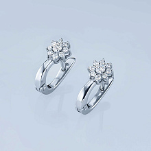 Серьги из белого золота c бриллиантами