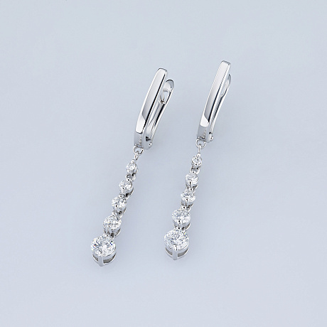 Серьги из белого золота с бриллиантами