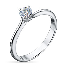 Кольцо из серебра с бриллиантом