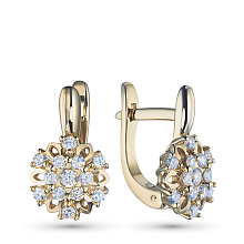 Серьги из желтого золота c бриллиантами