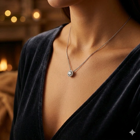 Классическая подвеска из белого золота