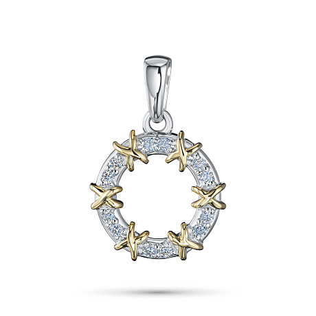 Подвеска из комбинированного золота