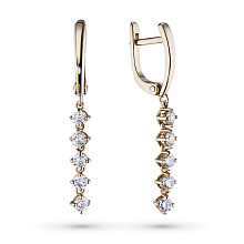 Серьги из желтого золота c бриллиантами