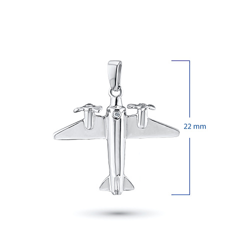 Классическая подвеска из серебра с бриллиантом