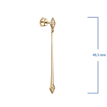 Пусеты из желтого золота с бриллиантами