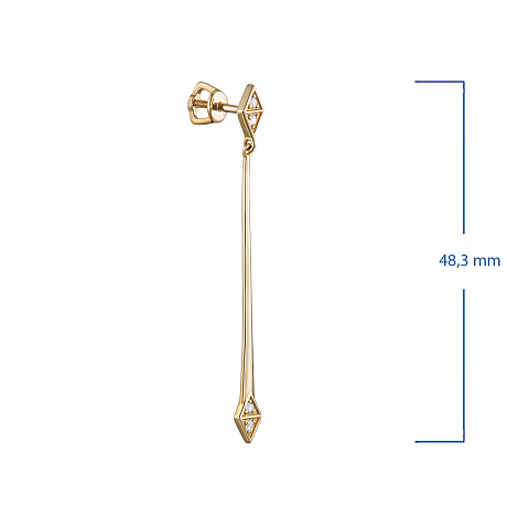 Пусеты из желтого золота с бриллиантами