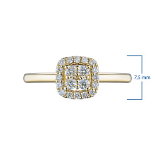 Кольцо из желтого золота c бриллиантами