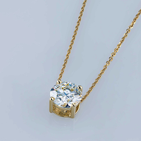 Классическая подвеска из желтого золота