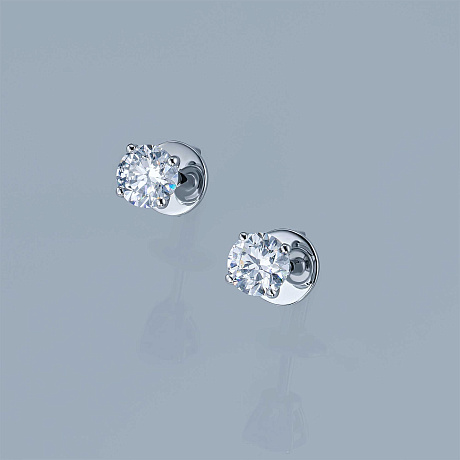 Пусеты из белого золота