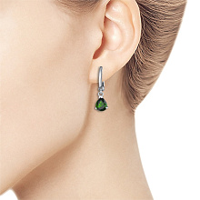 Серьги из серебра с хромдиопсидами