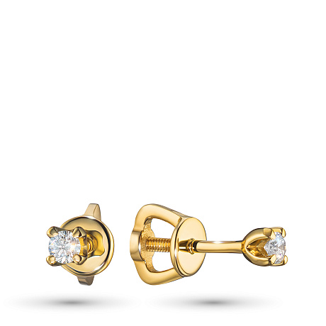 Пусеты из желтого золота