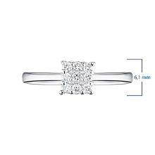 Кольцо из белого золота c бриллиантами