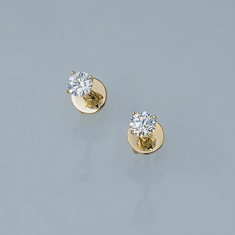 Пусеты из желтого золота