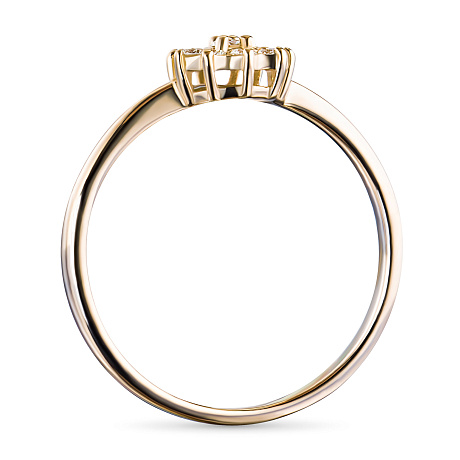 Классическое кольцо из желтого золота с бриллиантами