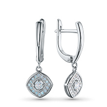 Серьги из серебра c бриллиантами