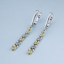 Серьги из комбинированного золота с бриллиантами