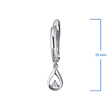 Серьги из белого золота с бриллиантом