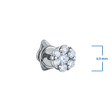 Пусеты из белого золота c бриллиантами