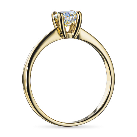 Помолвочное кольцо из желтого золота