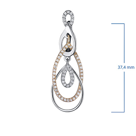 Серьги из комбинированного золота