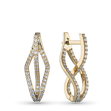 Серьги из желтого золота c бриллиантами