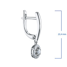 Серьги из серебра c бриллиантами